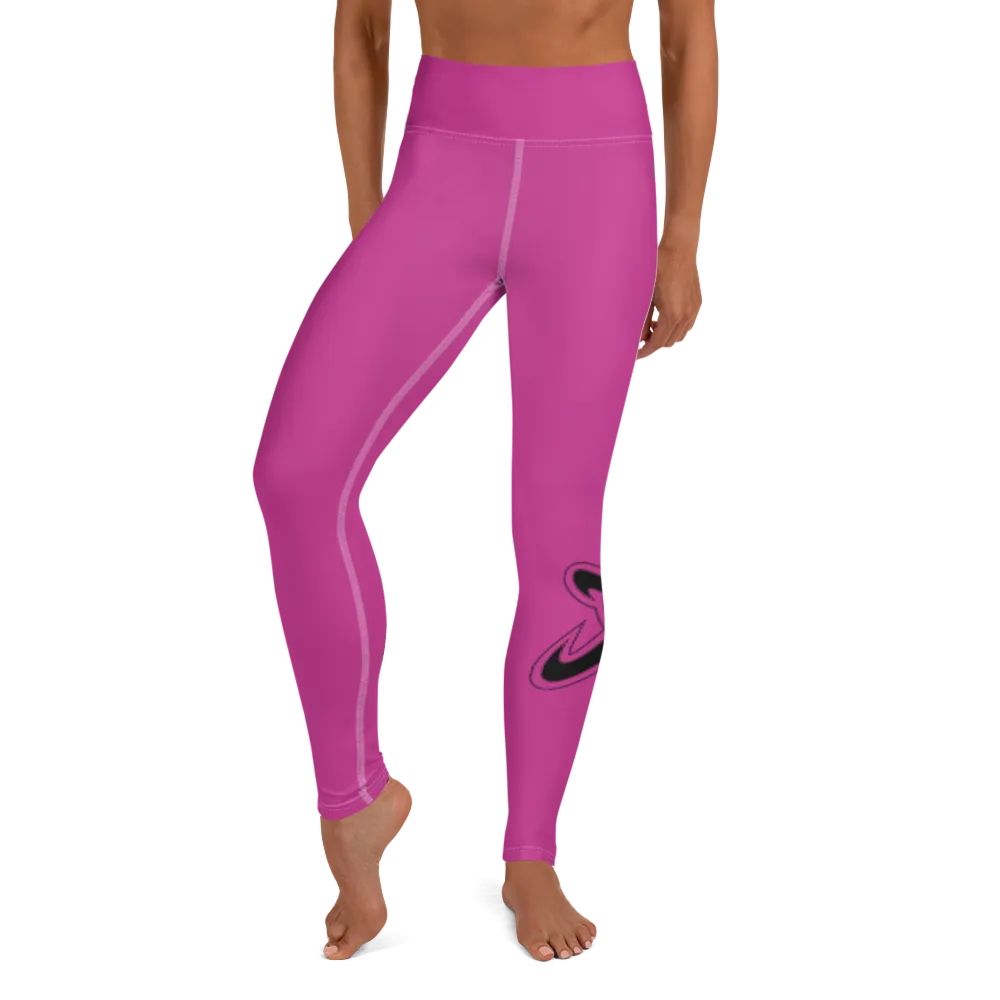 Athletic Apparatus Pink Black logo White stitch V3 Yoga Leggings