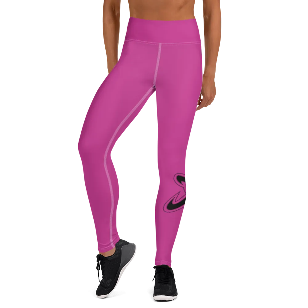 Athletic Apparatus Pink Black logo White stitch V3 Yoga Leggings