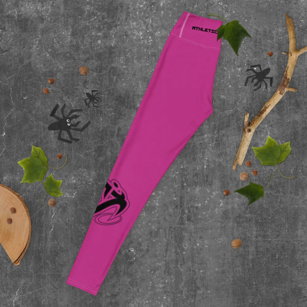 Athletic Apparatus Pink Black logo White stitch V3 Yoga Leggings