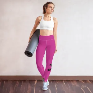 Athletic Apparatus Pink Black logo White stitch V3 Yoga Leggings