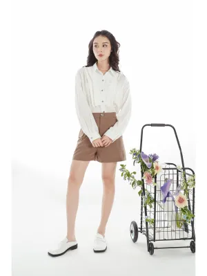 Bunsa Shirt - Loose-Fit, Long Sleeves And A Stylish Ruffled Collar Design
