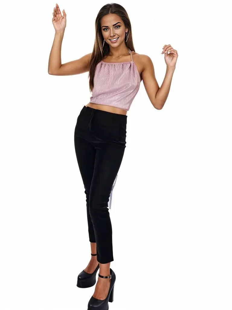 Buttery Soft Velvet High-Rise Skinny Pants Black
