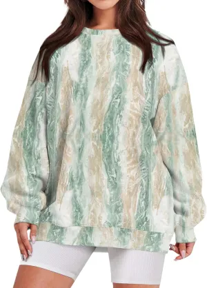 Camo Sweatshirt for Women Oversized Long Sleeve Crewneck Pullover Tops Casual Loose Fit Blouse Fashion Outdoor Clothes