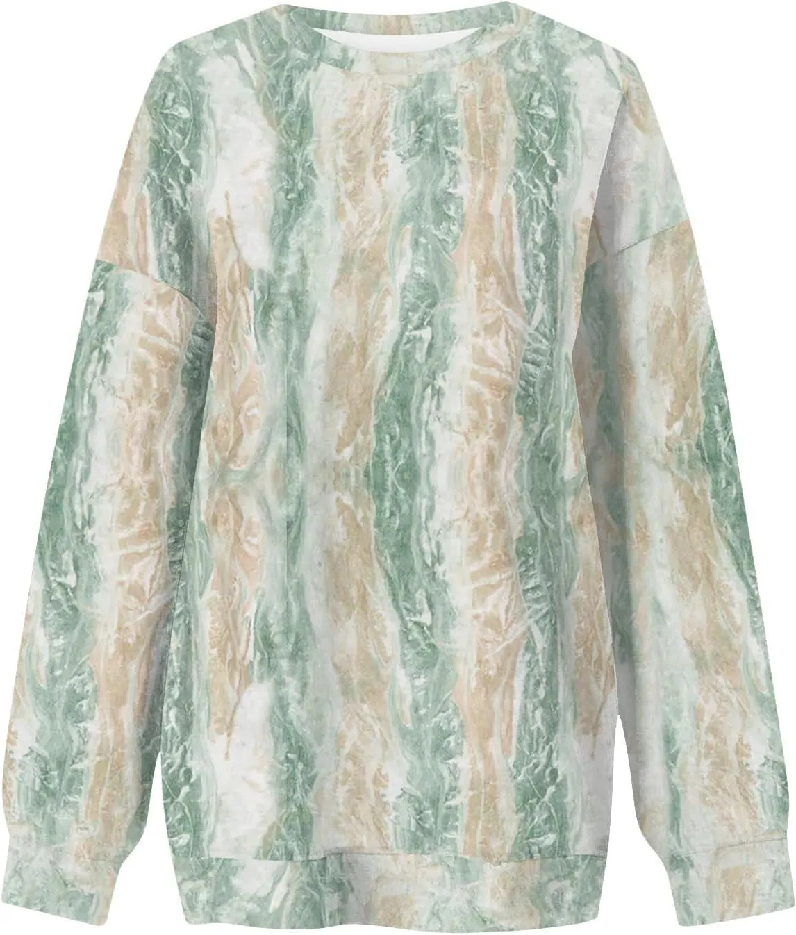 Camo Sweatshirt for Women Oversized Long Sleeve Crewneck Pullover Tops Casual Loose Fit Blouse Fashion Outdoor Clothes