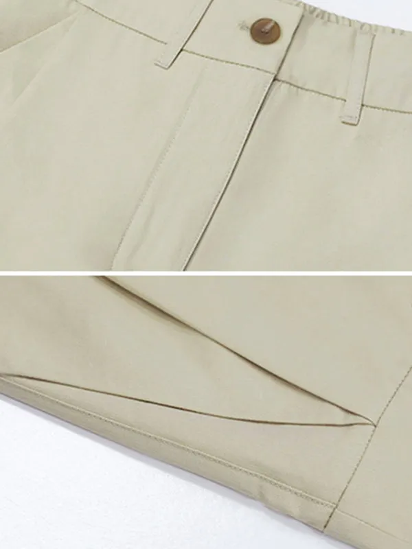 Chicmy-Solid Color High Waisted Loose Casual Pants Bottoms