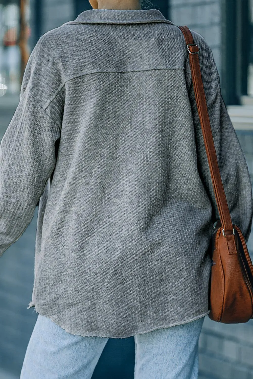 Classic Everyday Button Down Shirt Jacket