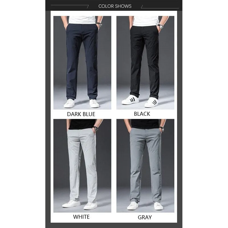 Classic High Quality Men's Trousers Spring & Summer Solid Color Pants