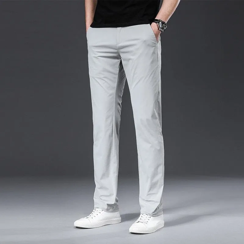 Classic High Quality Men's Trousers Spring & Summer Solid Color Pants