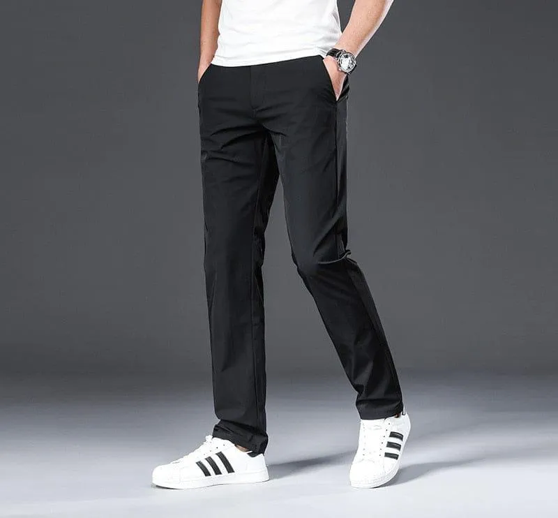 Classic High Quality Men's Trousers Spring & Summer Solid Color Pants