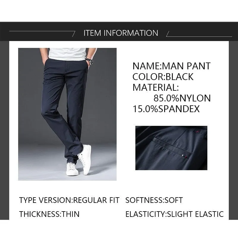 Classic High Quality Men's Trousers Spring & Summer Solid Color Pants