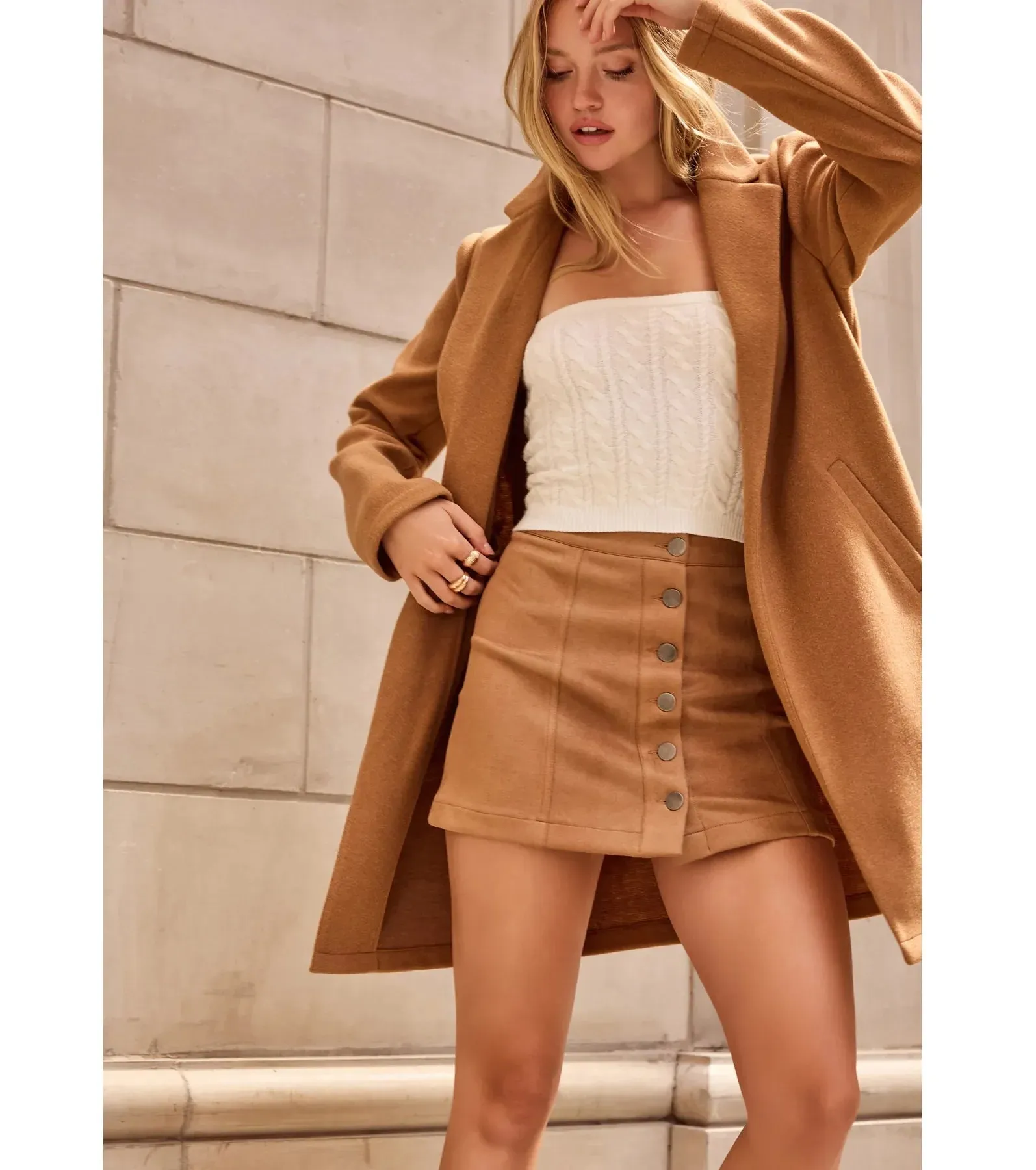 Cozy Glam Cable Knit Tube Top
