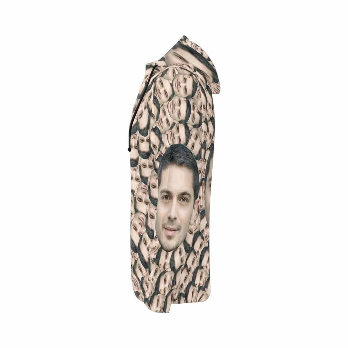 Custom Full Zip Hoodie with Husband Face Seamless Women's All Over Print Loose Hoodie