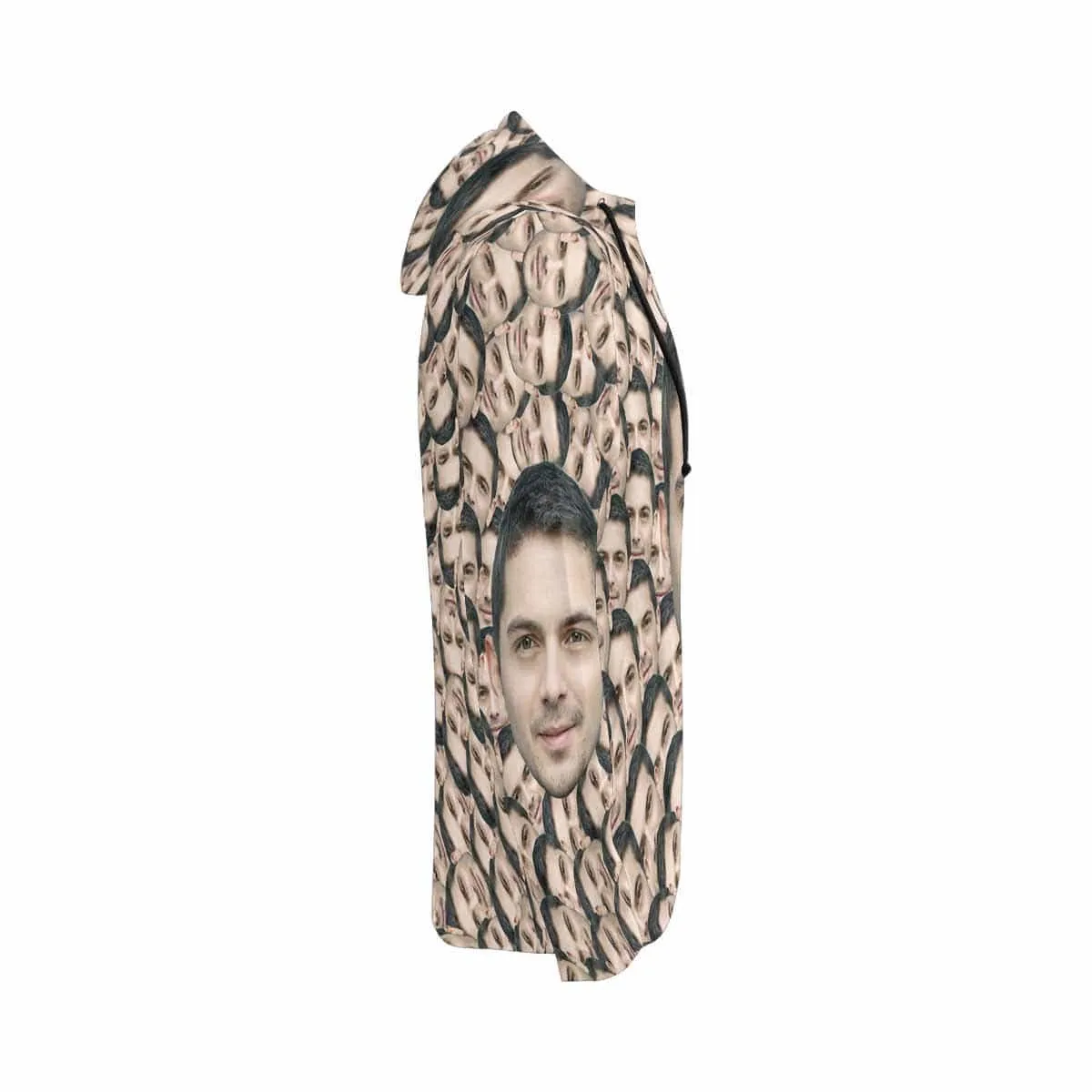 Custom Full Zip Hoodie with Husband Face Seamless Women's All Over Print Loose Hoodie