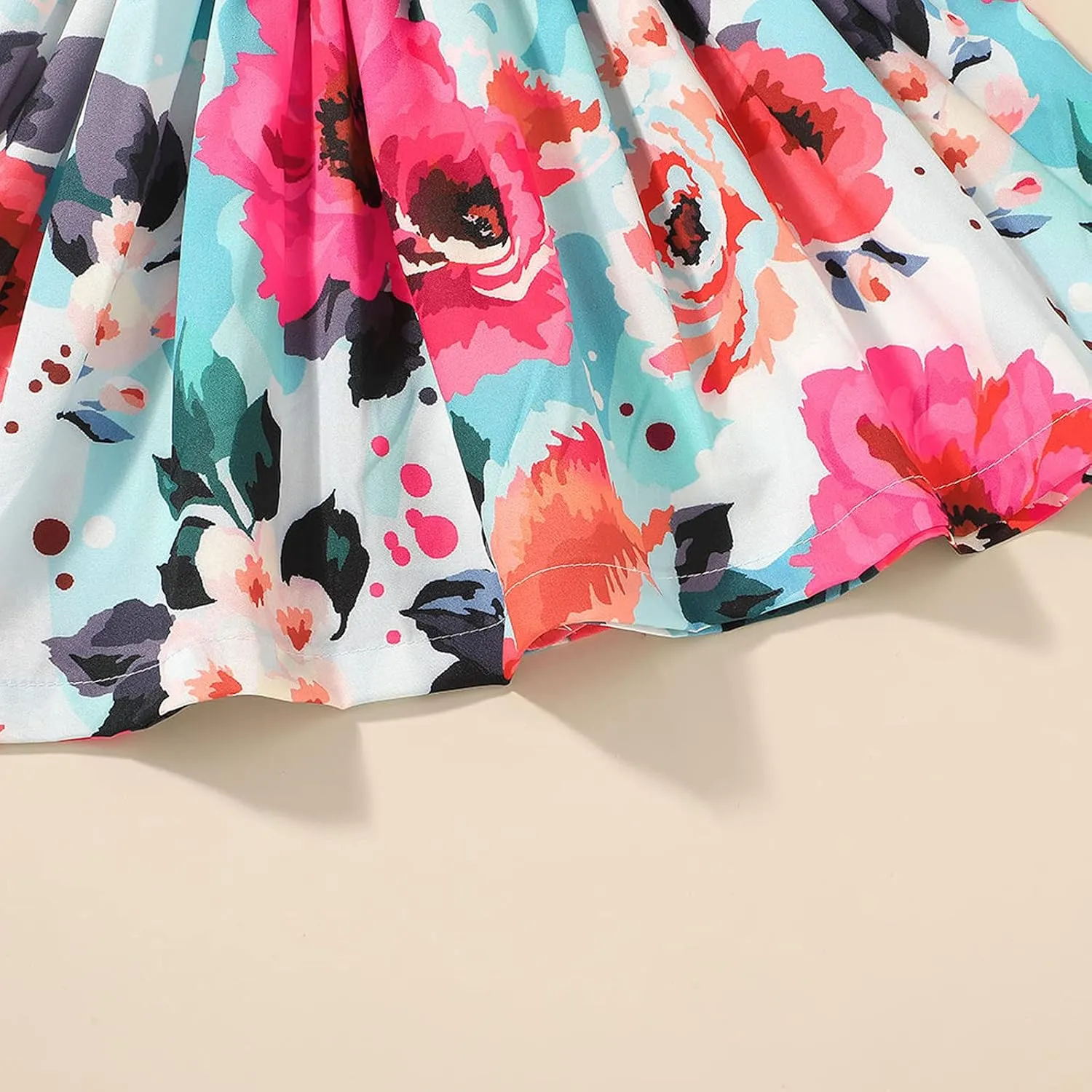 Dresses for Girls Summer Short Sleeve Toddler Dress Up Floral Graphic Cute Baby Dress Infant Dress Sundress 1-6 Years