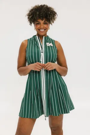 Erin Dress - Pinstripe Green
