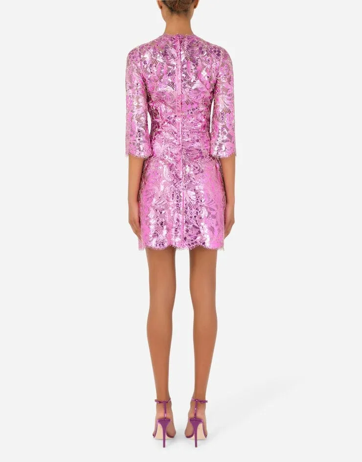 Floral-Lace Sheer Minidress