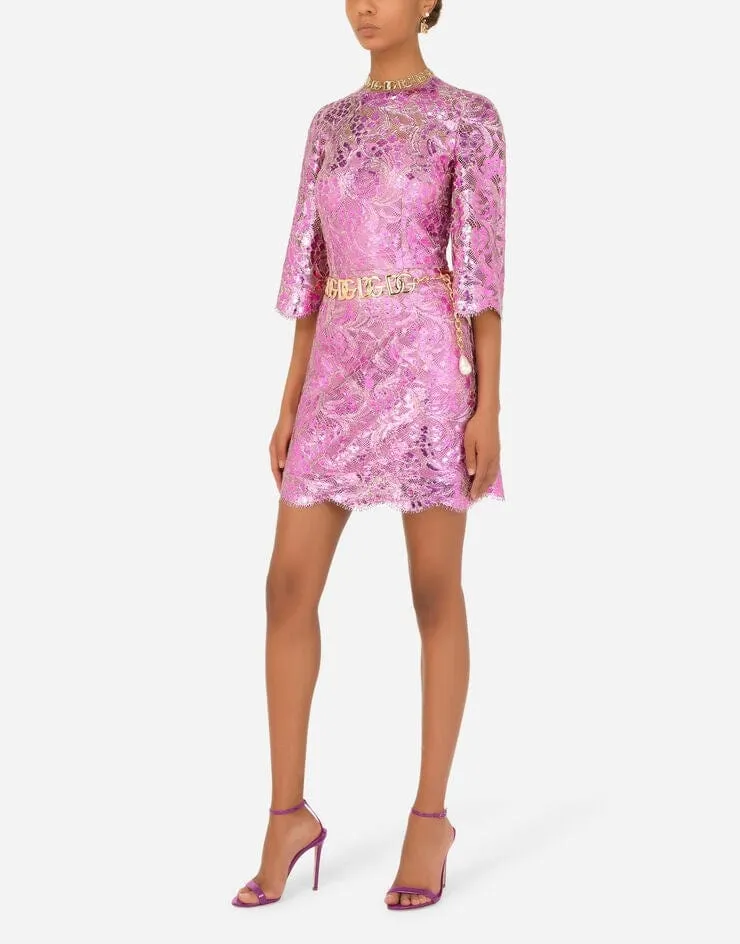 Floral-Lace Sheer Minidress