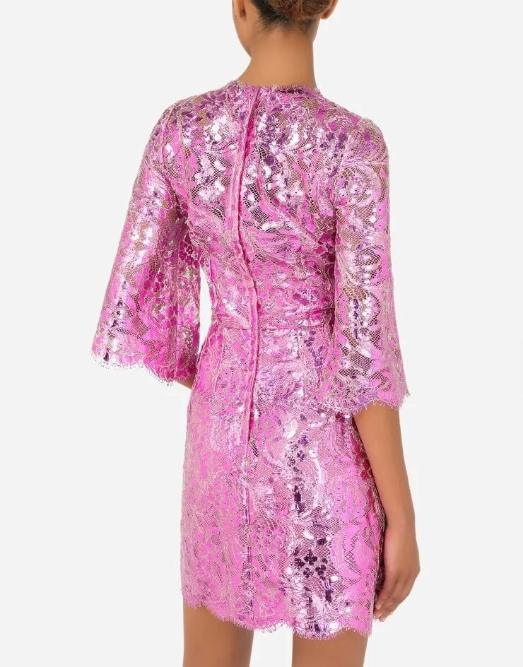 Floral-Lace Sheer Minidress