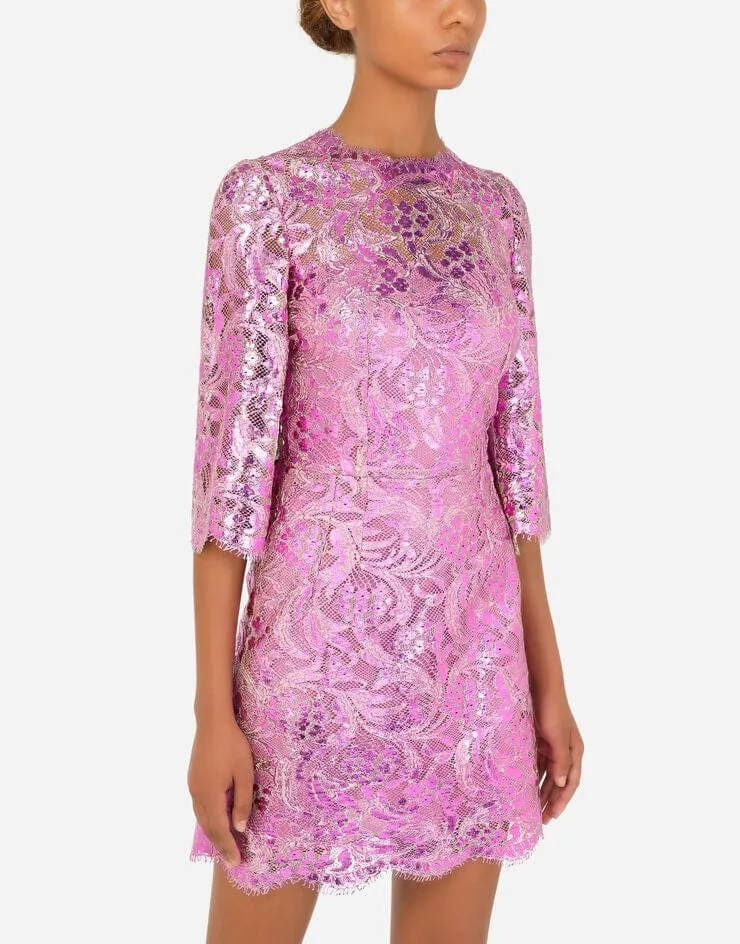 Floral-Lace Sheer Minidress