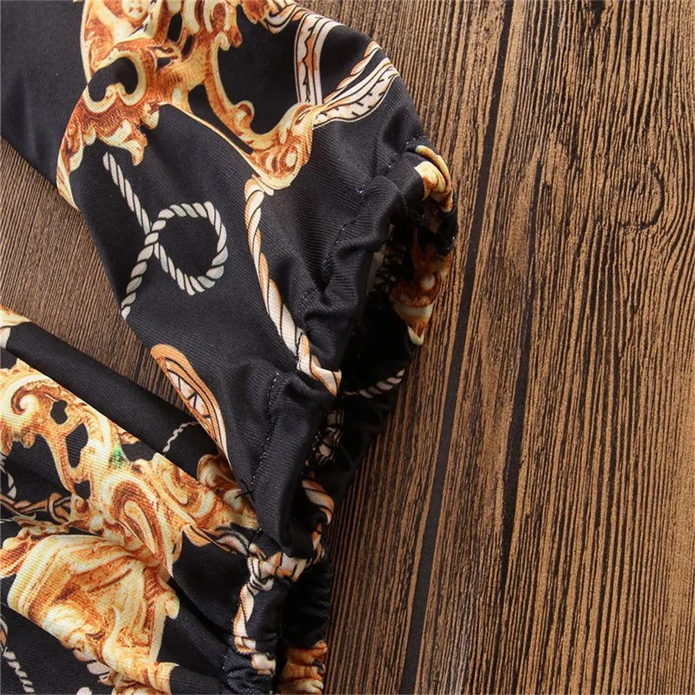 Girls Off Shoulder Stylish Top & Pants & Headband Wholesale Girls Clothing