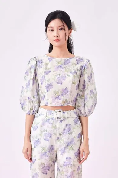 Gracey Purple Floral Prints Top