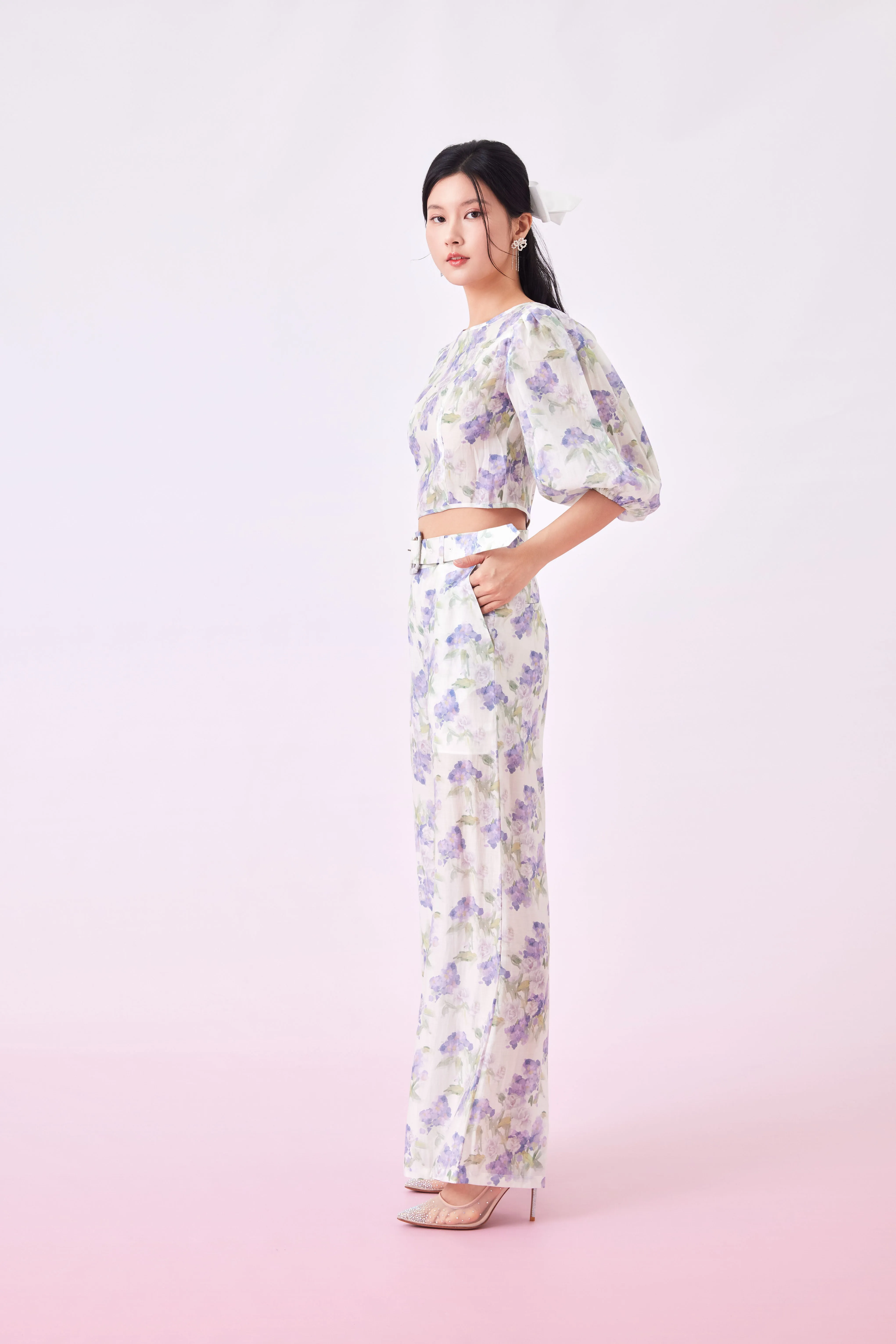 Gracey Purple Floral Prints Top