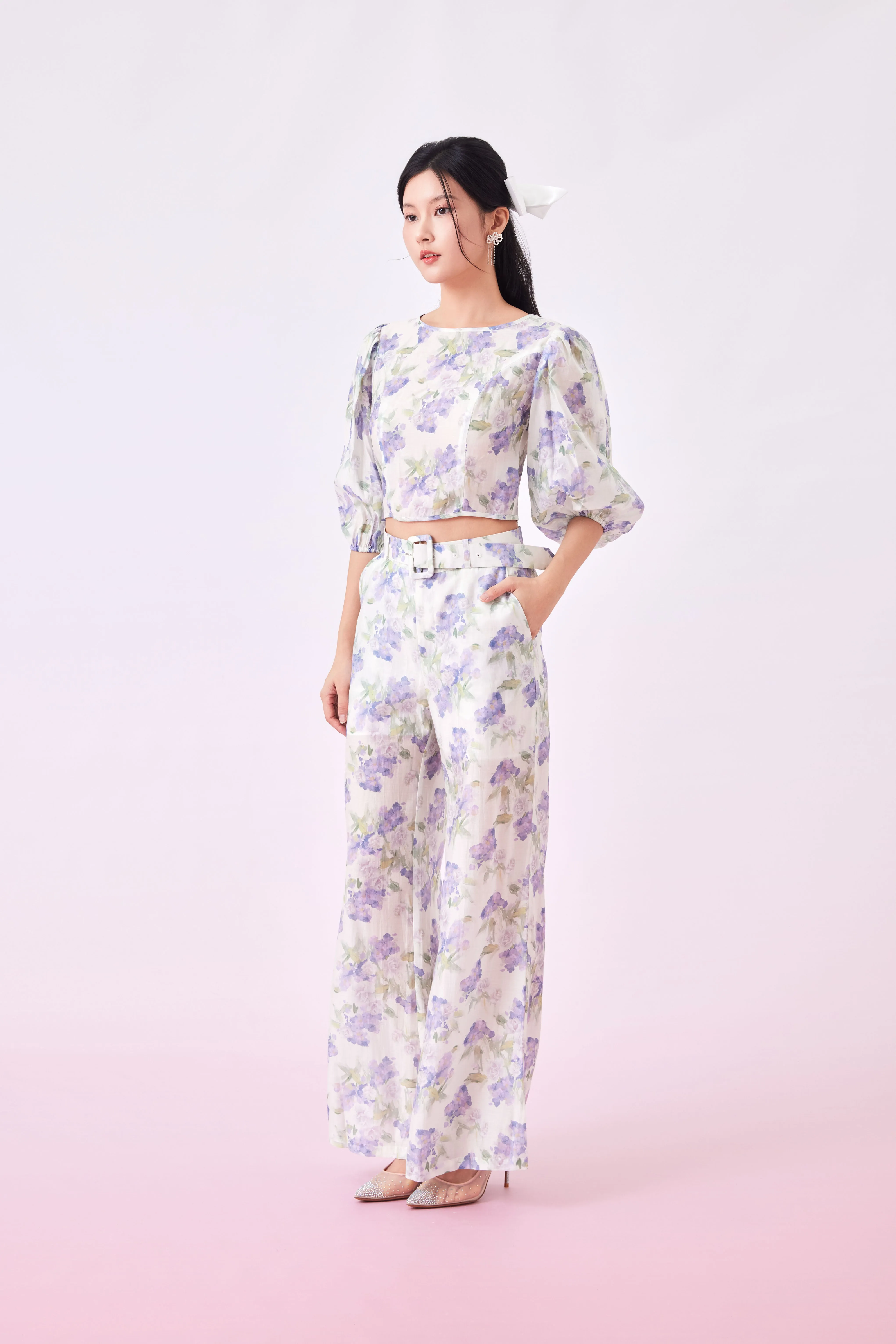 Gracey Purple Floral Prints Top