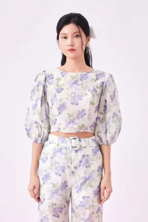 Gracey Purple Floral Prints Top
