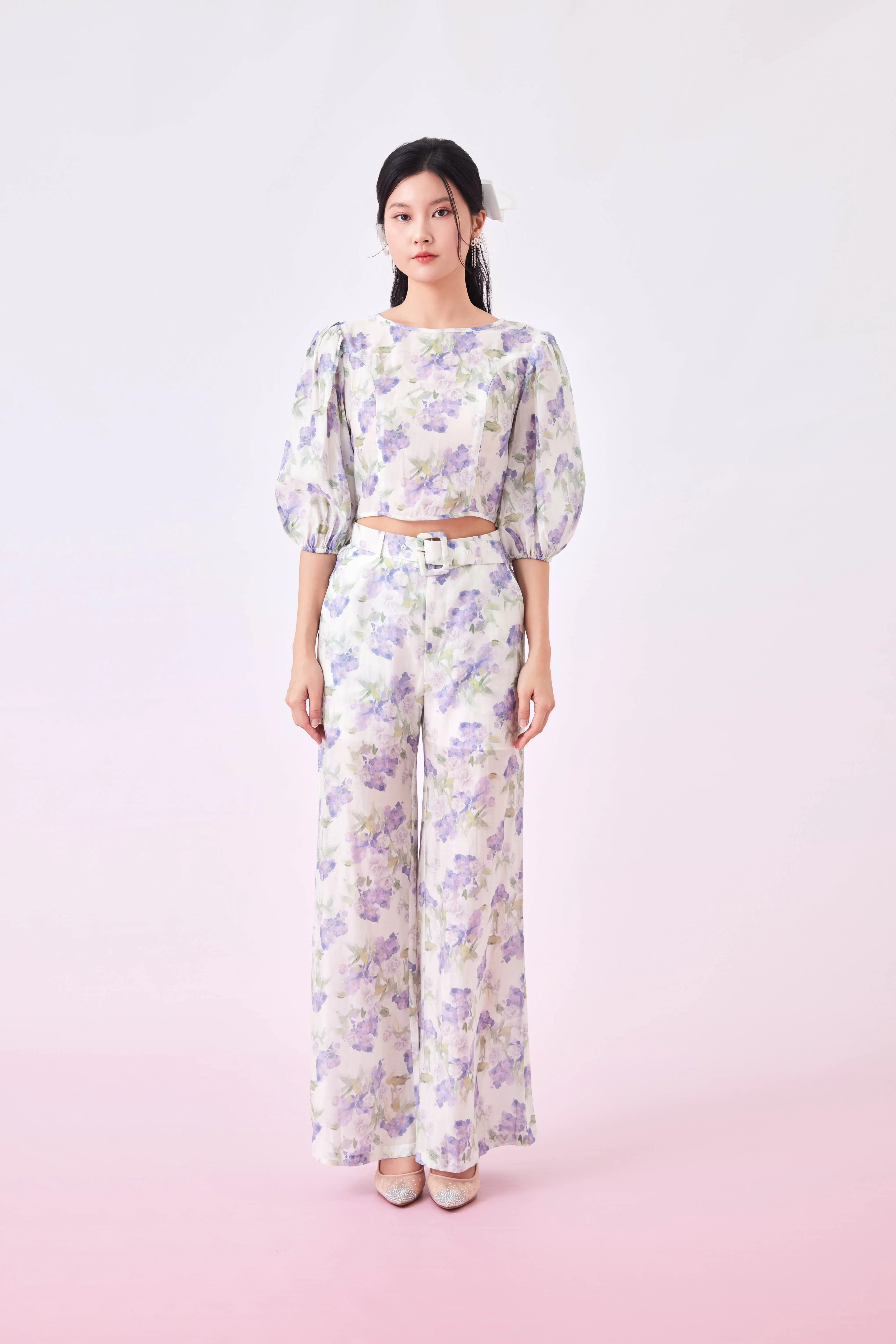 Gracey Purple Floral Prints Top