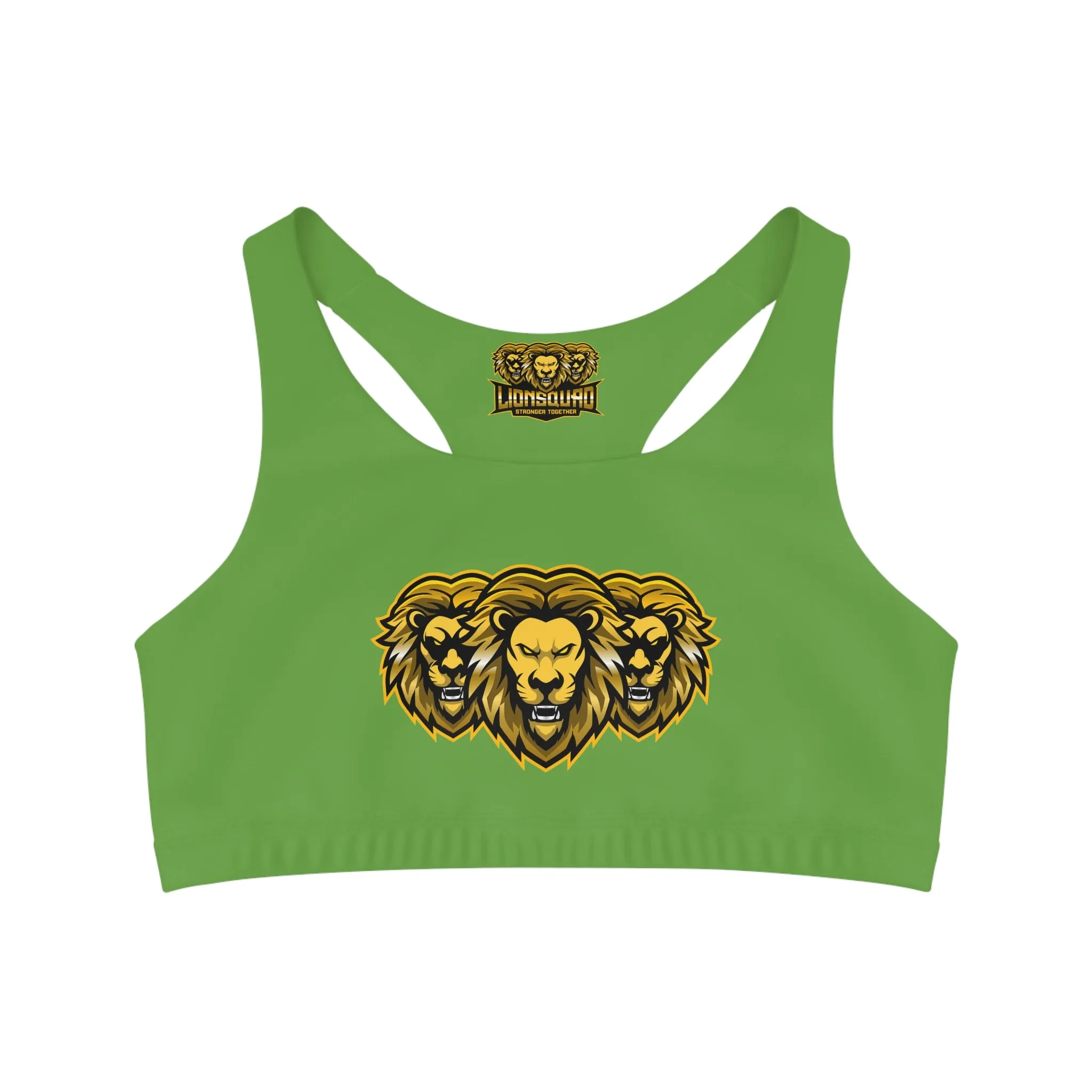 Green "Sun Gold Lion"  Seamless Sports Bra