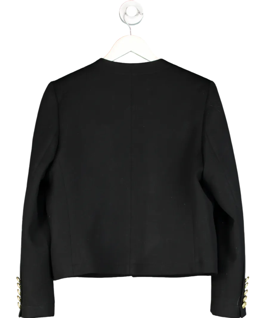 Holland Cooper Chelsea Jacket Black Twill With Gold Crested Buttons UK 12