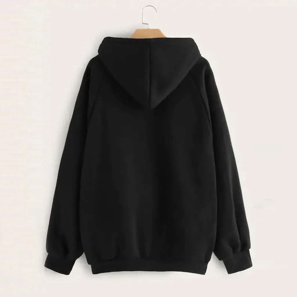 Hoodies for Women Pullover Basic Solid Long Sleeve Crewneck Sweatshirts for Teens Girls Oversized Hooded Tops
