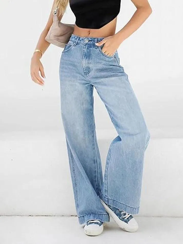 Joskaa Washed Vintage Blue Versatile Boyfriend Jeans