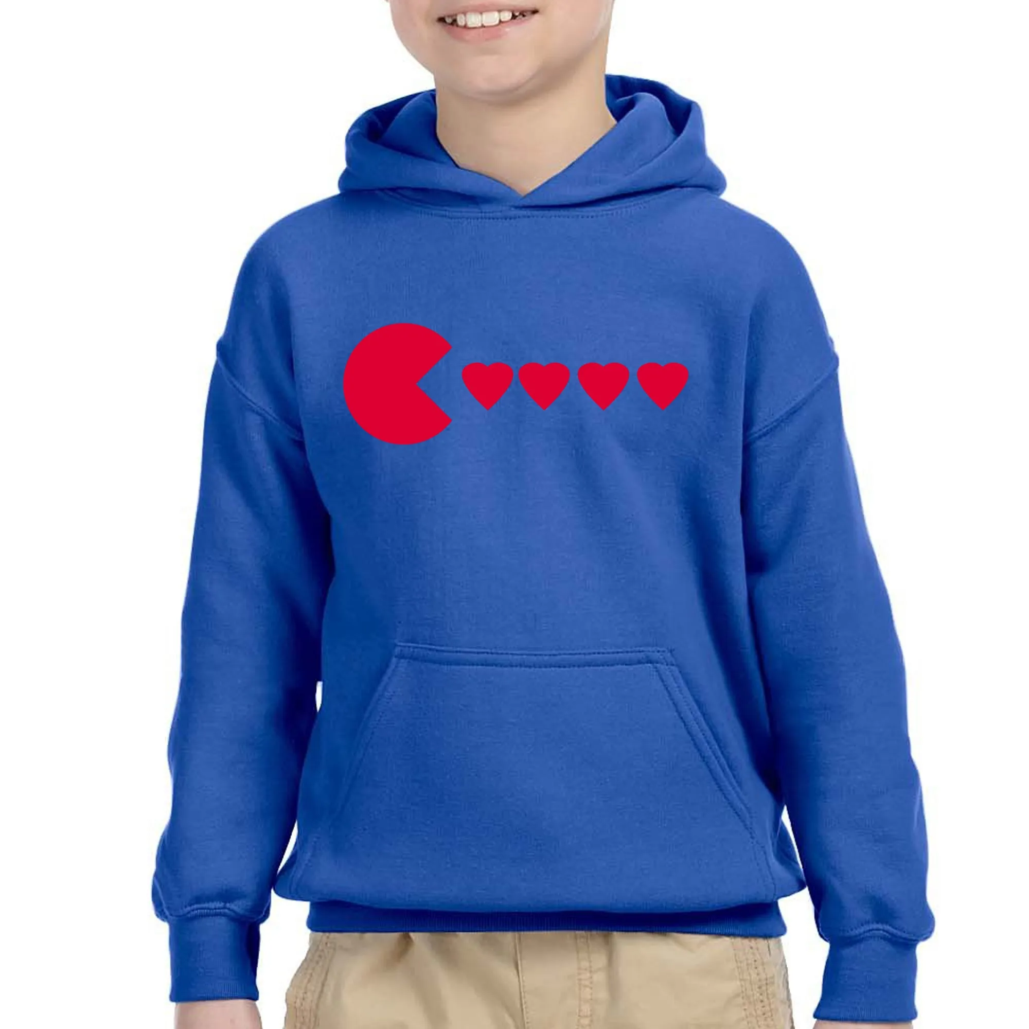 Kids Unisex Valentines Day Heart Eater Boys Girls Hoodie