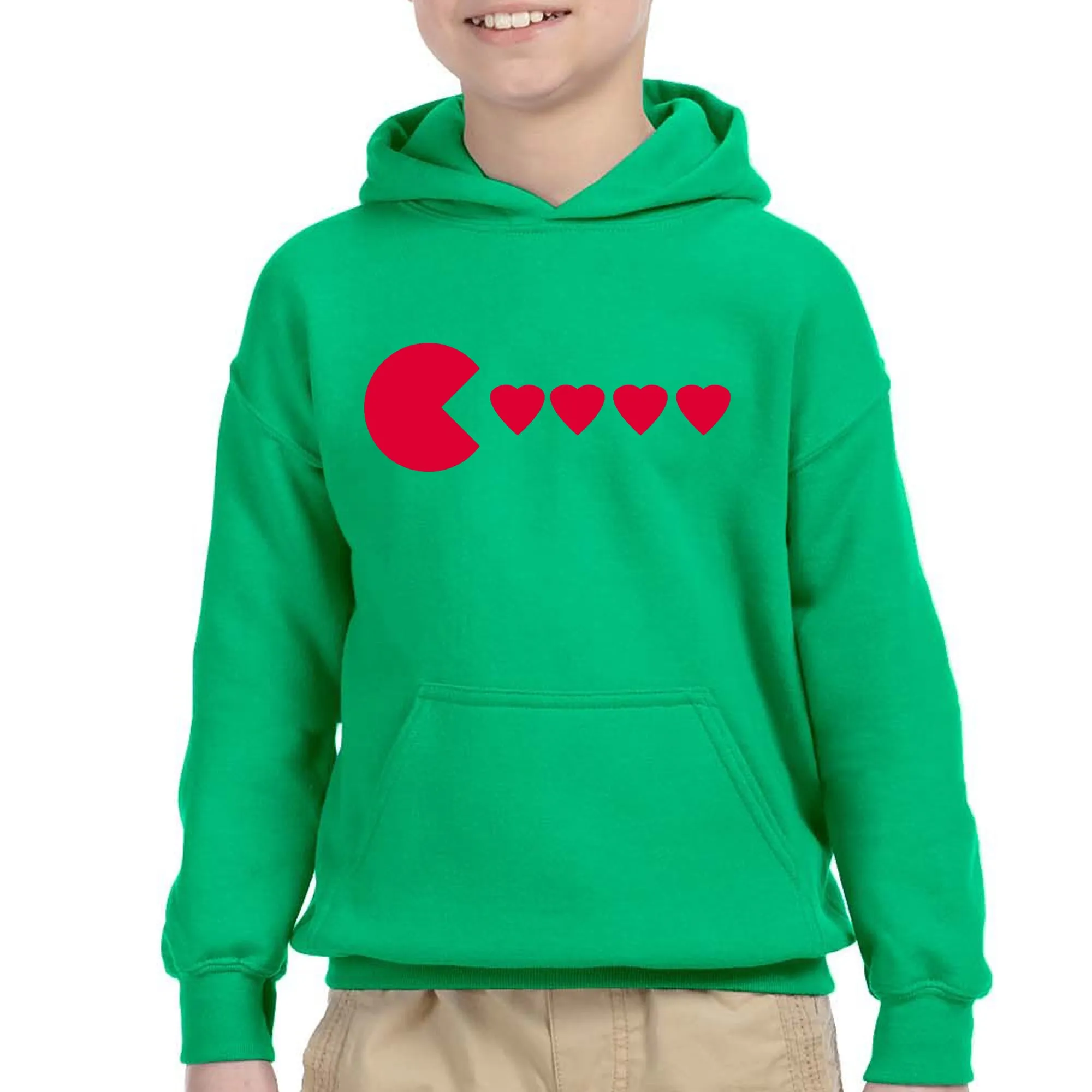 Kids Unisex Valentines Day Heart Eater Boys Girls Hoodie