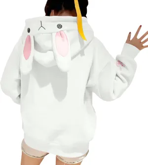 LCMTWX Women Cute Bunny Ear Long Sleeve Rabbit Tops Sweatshirt Hoodie Jacket Coats Oversized Pullover Y2k Clothes