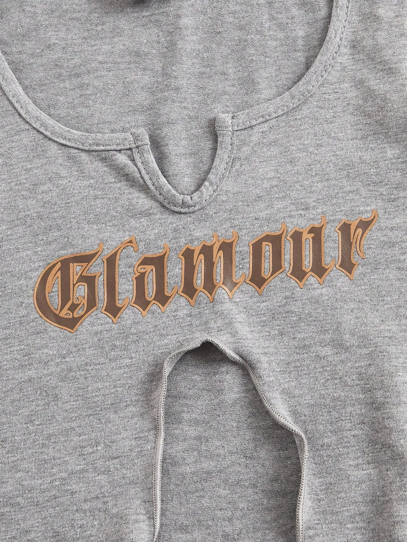 Letter Graphic Split Hem Tank Top