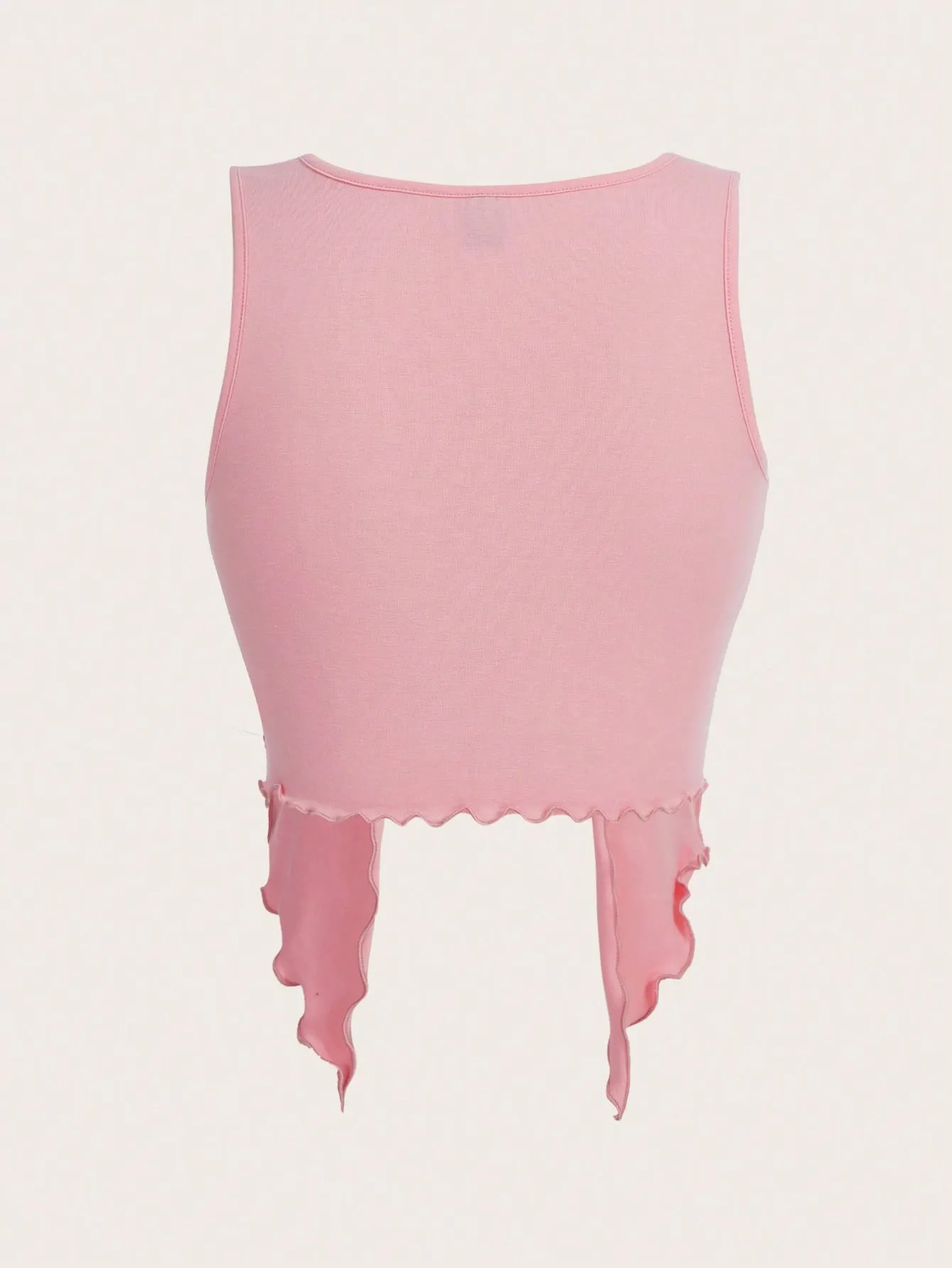 Letter Graphic Split Hem Tank Top