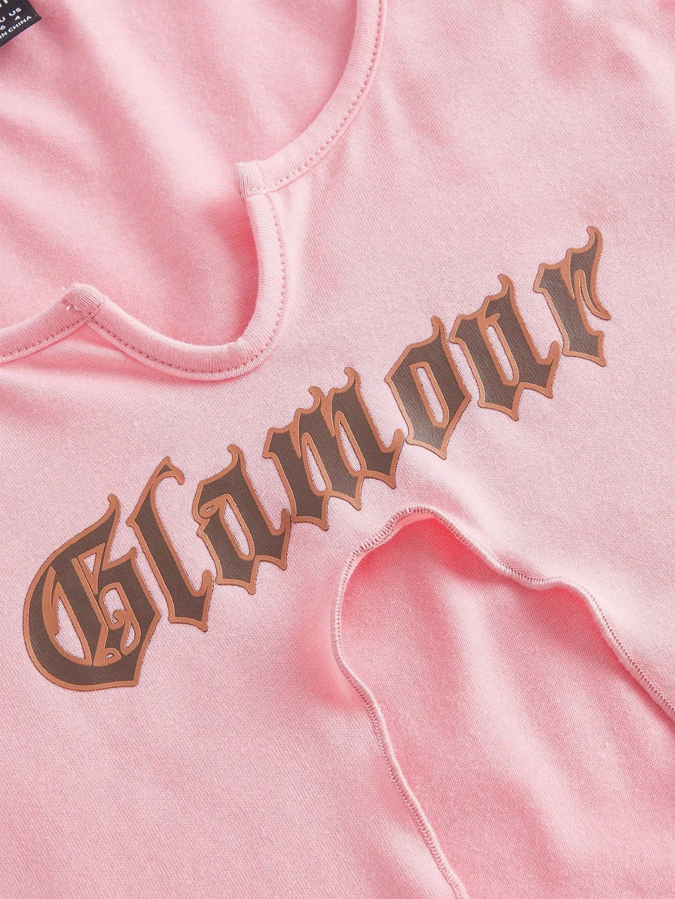 Letter Graphic Split Hem Tank Top