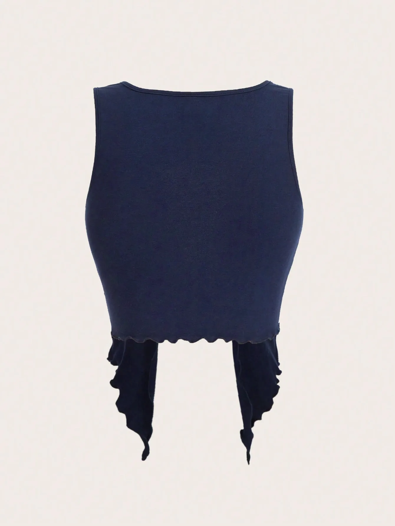 Letter Graphic Split Hem Tank Top