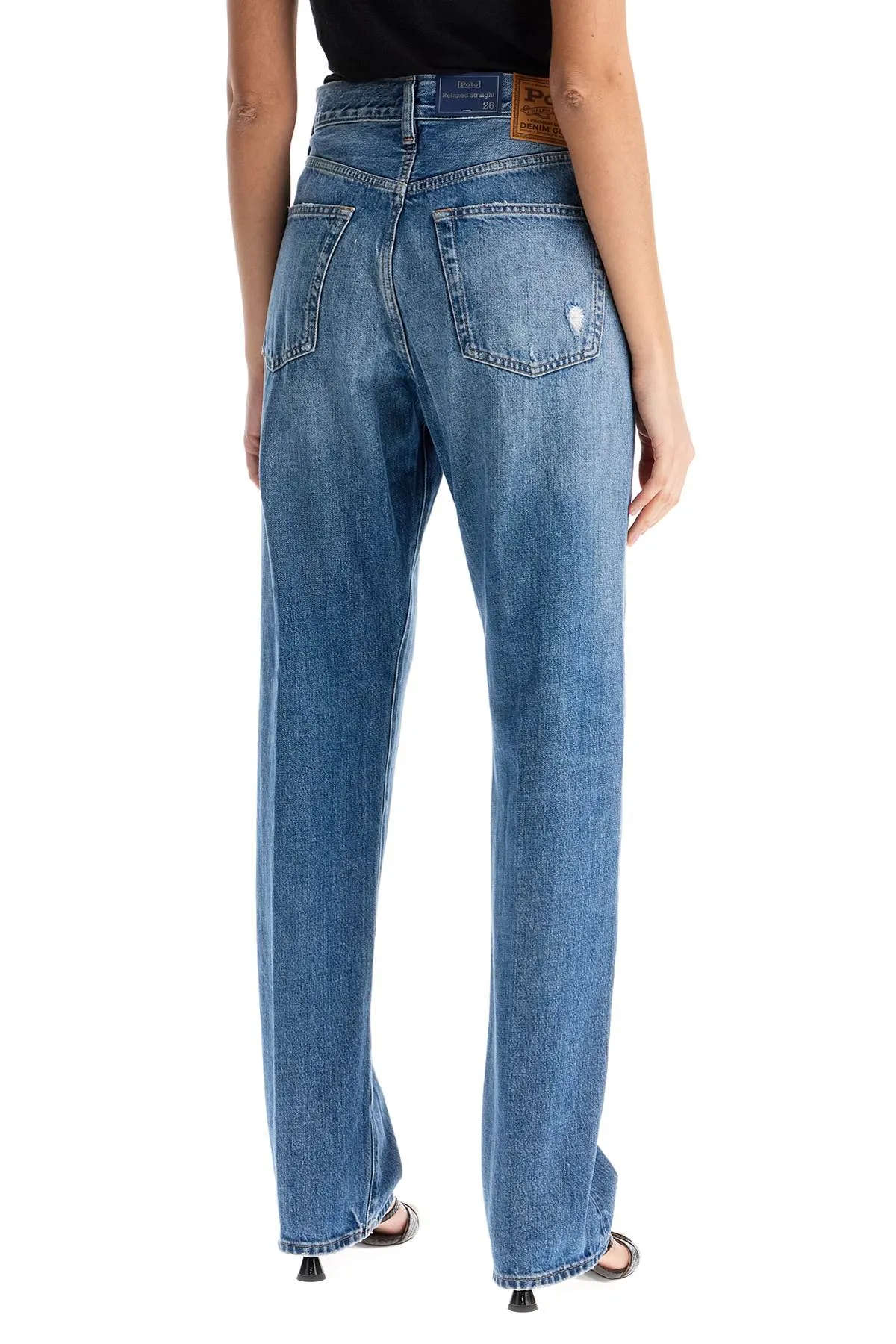 light blue high-waisted straight women's jeans 211969410001 LEBEC WASH