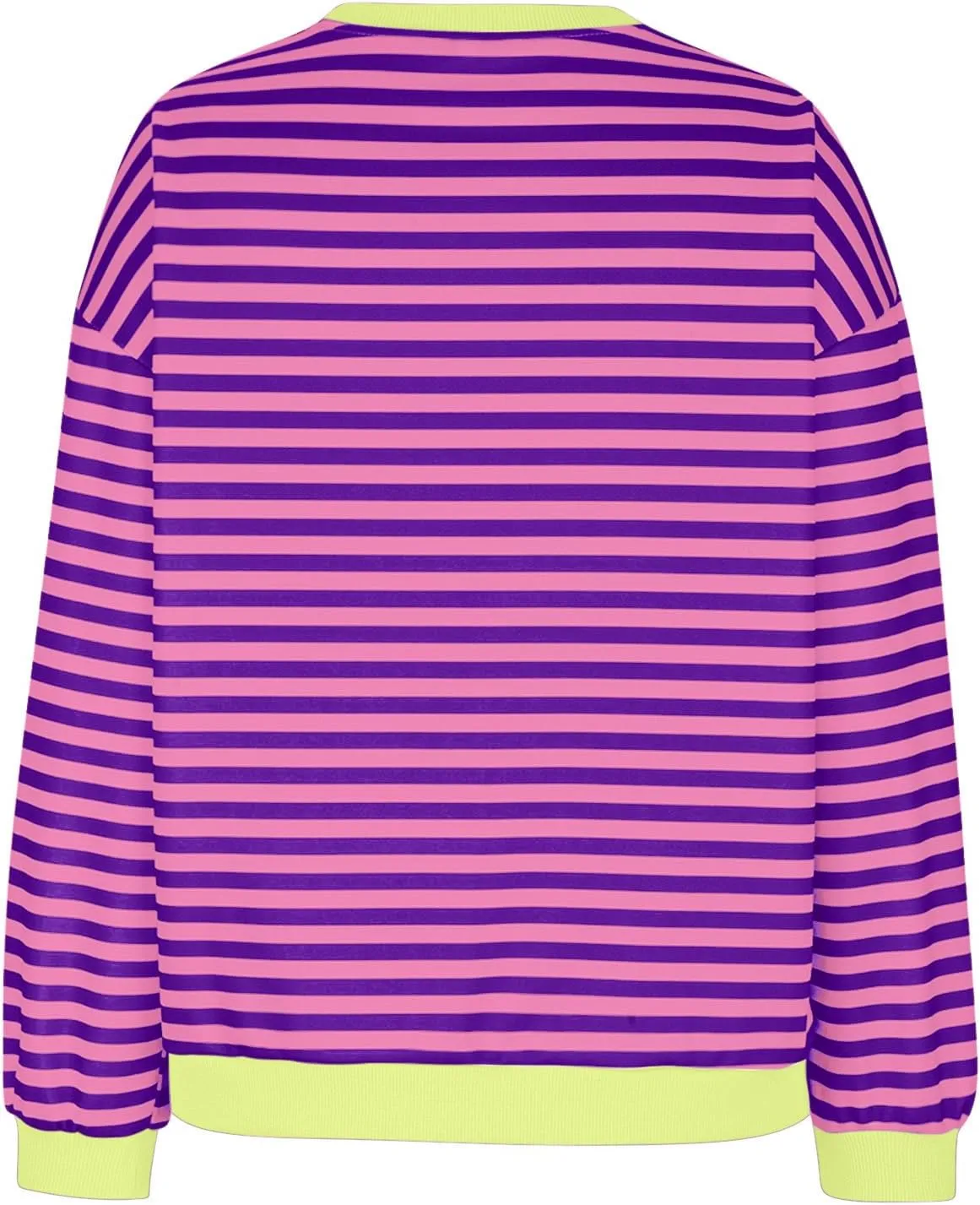Long Sleeve Sweatshirt for Women Stripe Color Block Sweatshirt Casual Oversized Sweatshirt Crew Neck Pullover