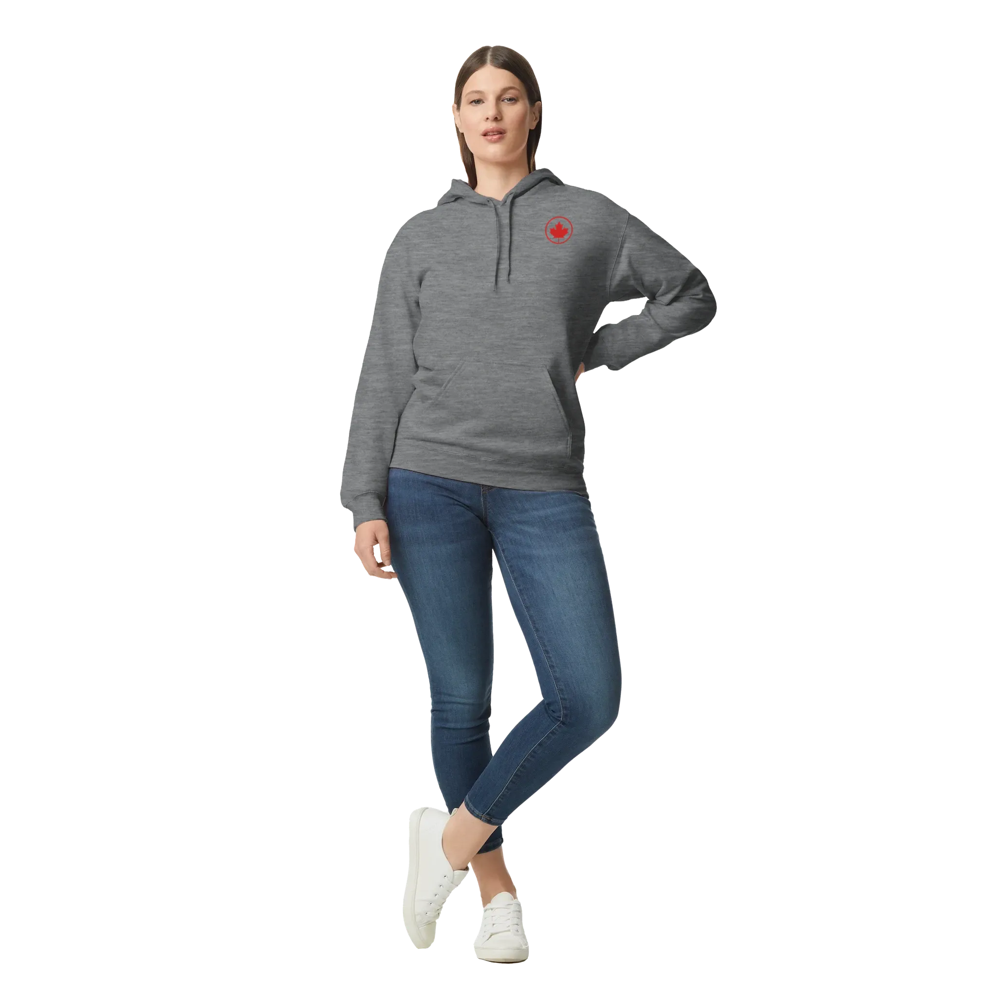 Maple Leaf Logo Midweight Fleece Adult Hoodie – Gildan SF500