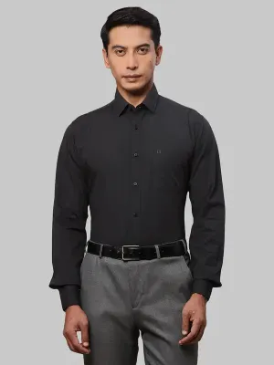Men Black Slim Fit Solid Cotton Shirts