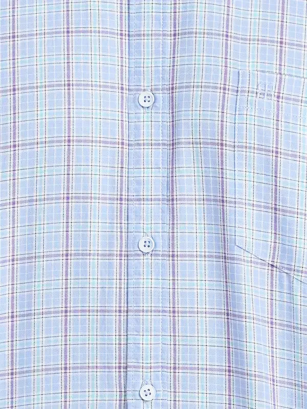 Men Blue Contemporary Fit Checks Cotton Shirts