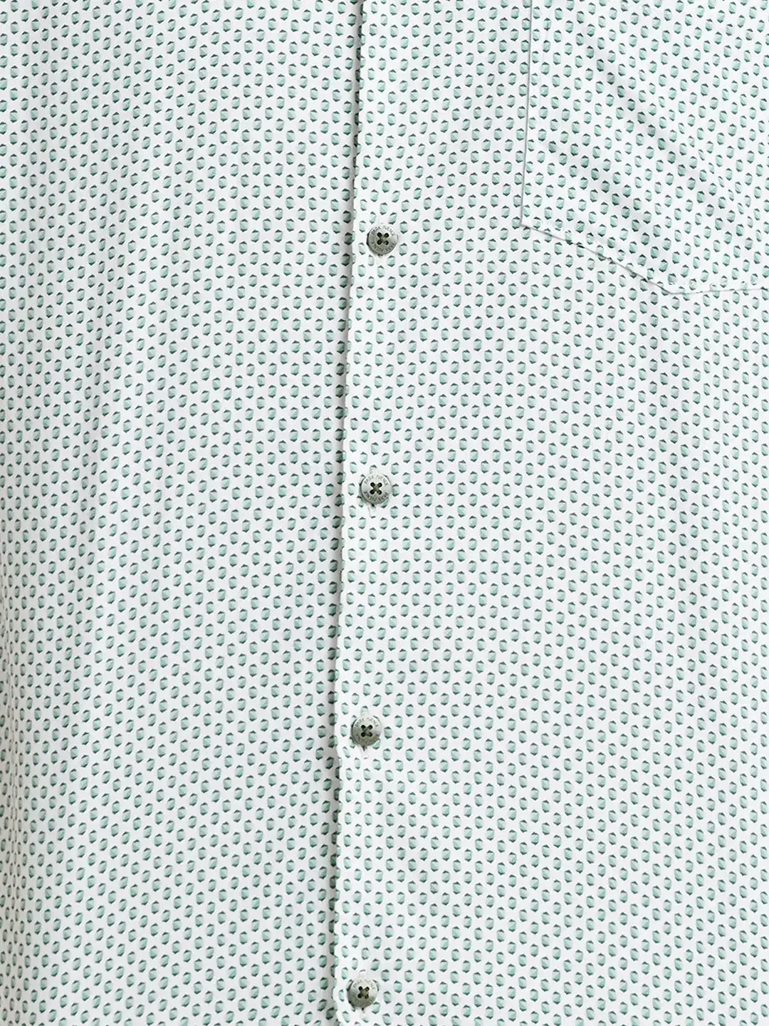 Men Green Slim Fit Print  Cotton   Shirts