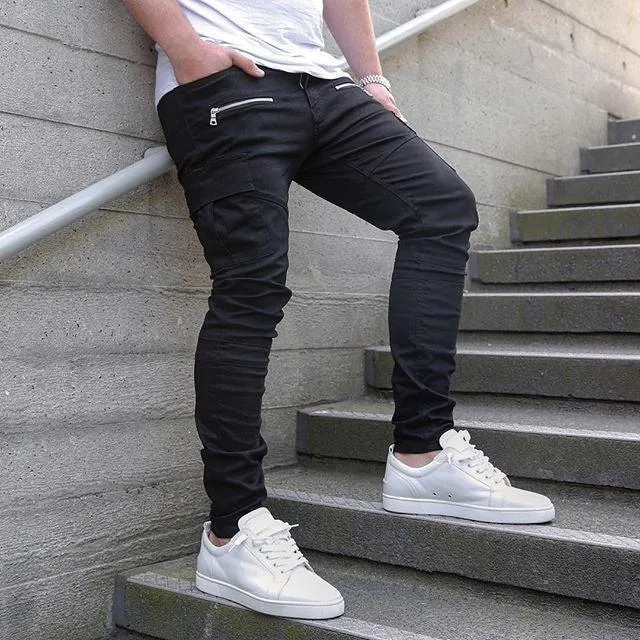 Men's Harem Multi-pocket Slim Fit Zip Joggers