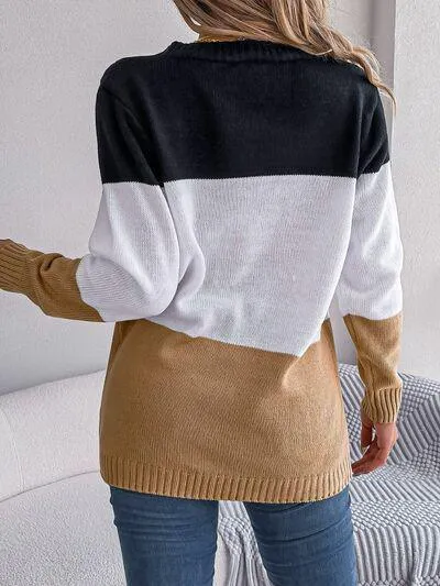 Most Versatile Color Block Knitted Cardigan