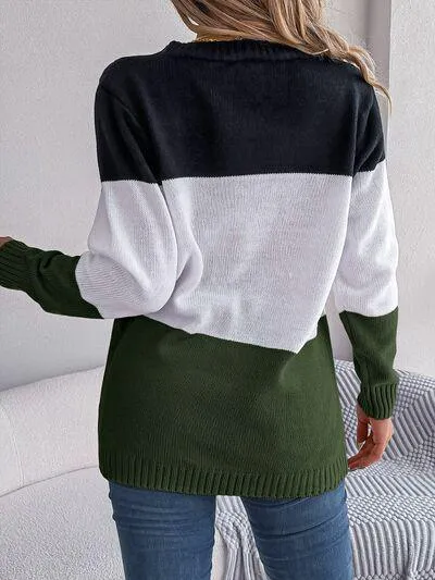 Most Versatile Color Block Knitted Cardigan