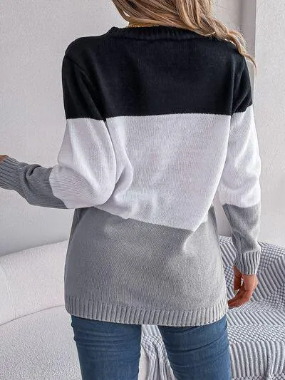 Most Versatile Color Block Knitted Cardigan